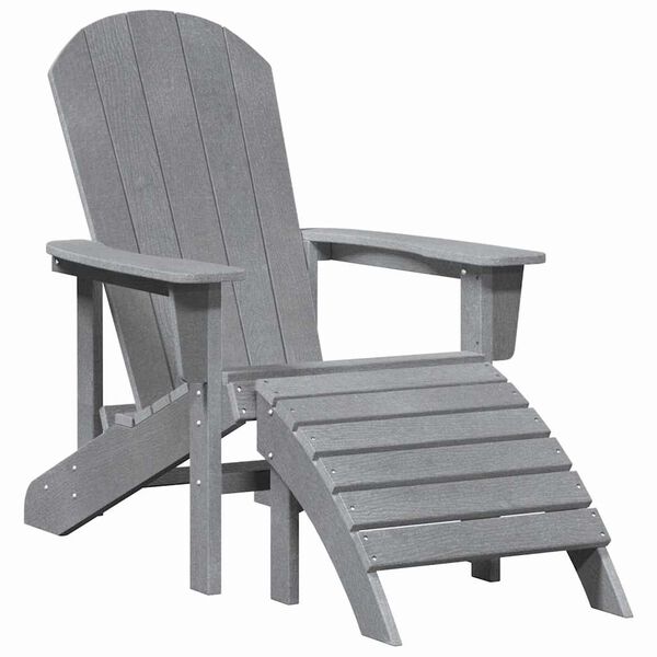 vidaXL Silla Adirondack Gris Claro 82 x 74 x 92 cm HDPE