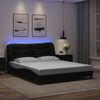 vidaXL Estructura de cama con LED sin colch&oacute;n Hvar negro 160x200 cm