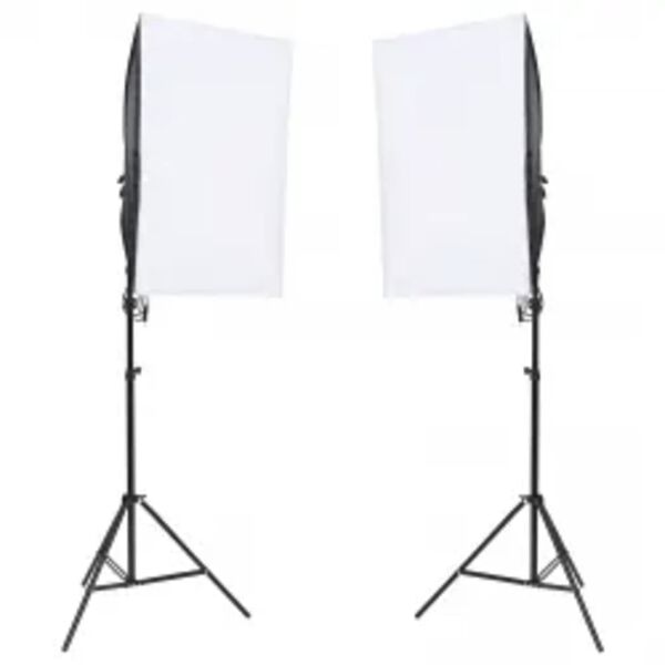 vidaXL Kit de estudio fotogr&aacute;fico con set de luces y fondo