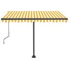 vidaXL Toldo de pie autom&aacute;tico amarillo y blanco 350x250 cm