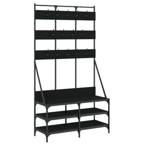 vidaXL Perchero con zapatero negro 100x40x184 cm