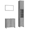 vidaXL Set de muebles de ba&ntilde;o 3 pzas madera contrachapada gris sonoma