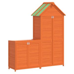 vidaXL Cobertizos para herramientas jard&iacute;n 2 pzas madera pino marr&oacute;n