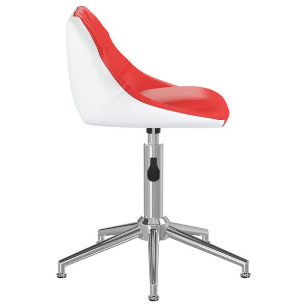 vidaXL Silla de oficina giratoria de cuero sint&eacute;tico rojo y blanco