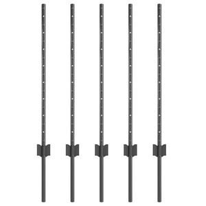 vidaXL Poste de cerca empotrado 5 uds. Gris 120 cm