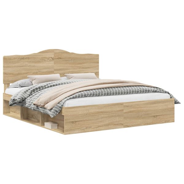 vidaXL Estructura de cama Sonoma 180 x 200 cm Madera de pino macizo