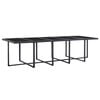 vidaXL Set comedor de jard&iacute;n 15 piezas y cojines rat&aacute;n sint&eacute;tico negro
