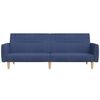 vidaXL Sof&aacute; cama de 2 plazas con reposapi&eacute;s tela azul