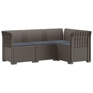 vidaXL Sof&aacute; de Jard&iacute;n para 4 Personas con Cojines Estilo Rattan PP