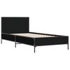 vidaXL Estructura de cama madera de ingenier&iacute;a y metal negro 90x200 cm