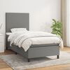 vidaXL Cama box spring con colch&oacute;n tela gris oscuro 80x200 cm