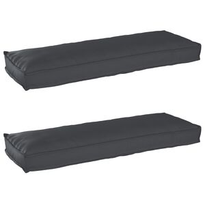 vidaXL Juego de Cojines para Palets 2 pcs Negro 120 x 40 x 8 cm