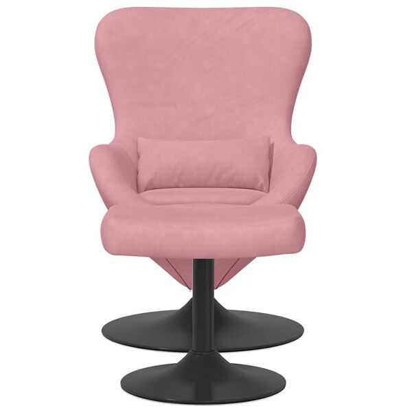 vidaXL Silla Huevo con Puff Rosa 63 x 73 x 90 cm Terciopelo