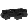 vidaXL Set de sof&aacute;s de jard&iacute;n 8 piezas y cojines rat&aacute;n sint&eacute;tico negro