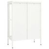 vidaXL Aparador de acero y vidrio blanco 75x35x105 cm