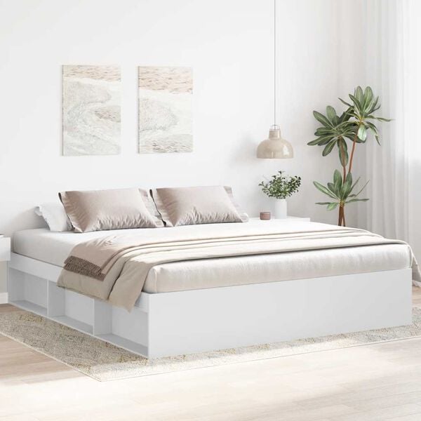 vidaXL Estructura de cama blanca 200x200 cm