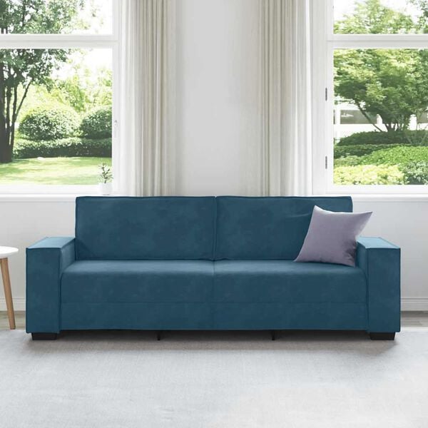 vidaXL Sof&aacute; de 3 plazas terciopelo azul 220x78x84 cm