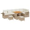 vidaXL Conjunto de sof&aacute;s de jard&iacute;n 9 uds. Beige rat&aacute;n sint&eacute;tico