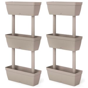 vidaXL Jardineras 6 unidades gris taupe 100 cm