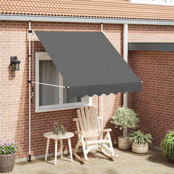 vidaXL Toldo retráctil de operación manual antracita 200 cm