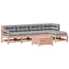 vidaXL Juego de muebles jard&iacute;n 6 pzas y cojines madera abeto Douglas