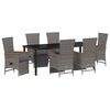 vidaXL Conjunto de Comedor de Jard&iacute;n 7 uds. Gris rat&aacute;n sint&eacute;tico