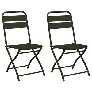 vidaXL Silla de jard&iacute;n plegable 2 uds. Verde