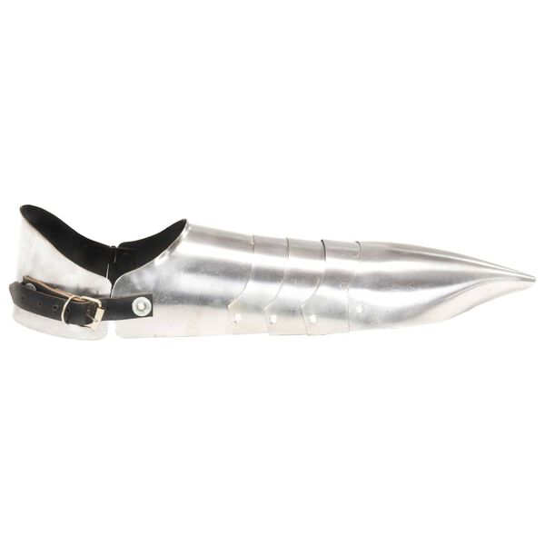 vidaXL R&eacute;plica de escarpes de caballero medieval LARP acero plateado