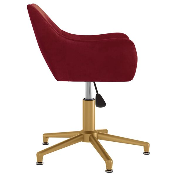 vidaXL Silla de comedor giratoria de terciopelo rojo tinto