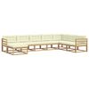 vidaXL Conjunto de sof&aacute;s de exterior 8 uds. Blanco y Crema