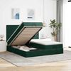 vidaXL Estructura de cama otomana colchones terciopelo verde oscuro