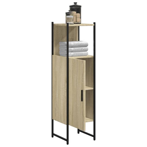 vidaXL Armario de ba&ntilde;o madera ingenier&iacute;a roble Sonoma 33x33x120,5 cm