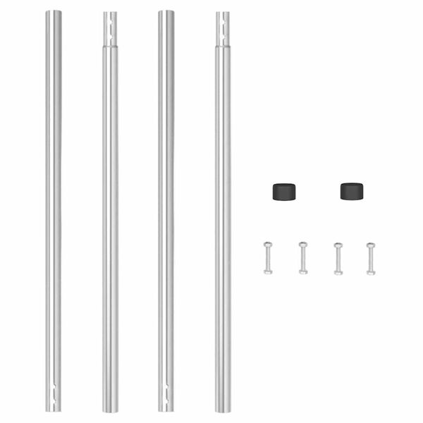 vidaXL Postes de cerca 2 pcs Plateado Acero con recubrimiento en polvo