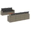 vidaXL Set de sof&aacute;s de jard&iacute;n 8 pzas y cojines rat&aacute;n sint&eacute;tico gris