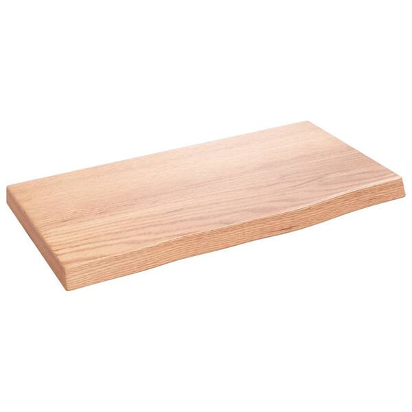 vidaXL Estante de pared madera de roble tratada marr&oacute;n claro 40x20x2cm