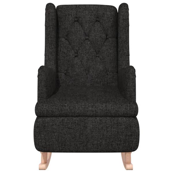 vidaXL Sill&oacute;n con patas mecedoras madera caucho terciopelo negro