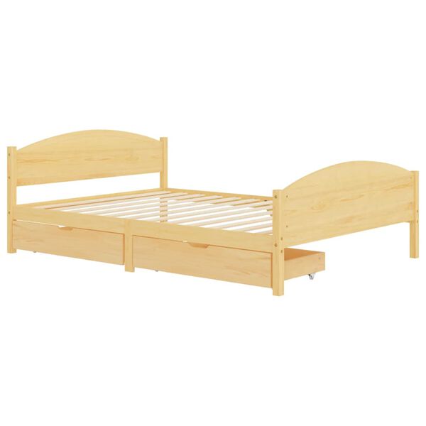 vidaXL Estructura de cama con 2 cajones madera maciza pino 160x200 cm