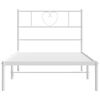 vidaXL Estructura cama sin colch&oacute;n con cabecero metal blanco 75x190 cm