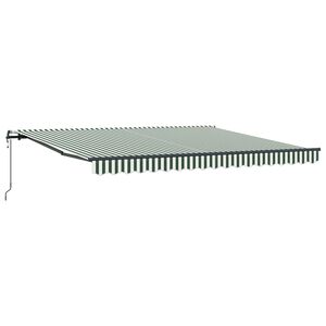vidaXL Toldo retr&aacute;ctil Verde y blanco 400 x 350 cm Tela y Aluminio
