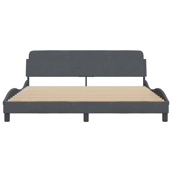 vidaXL Estructura de cama Dover terciopelo gris oscuro 180x200cm