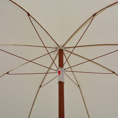 vidaXL Sombrilla con palo de acero color arena 240 cm