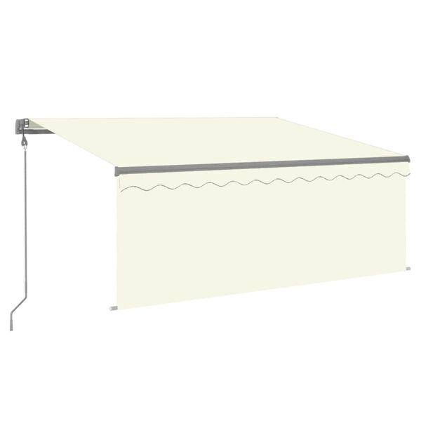 vidaXL Toldo autom&aacute;tico persiana LED sensor de viento crema 3,5x2,5m