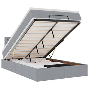 vidaXL Cama otomana con colch&oacute;n gris claro 120x190 cm tela