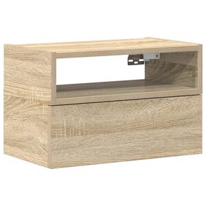 vidaXL Mesita de noche de pared color roble ahumado 45x26x28,5 cm