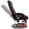 vidaXL Silla de masaje reclinable y reposapi&eacute;s cuero sint&eacute;tico marr&oacute;n