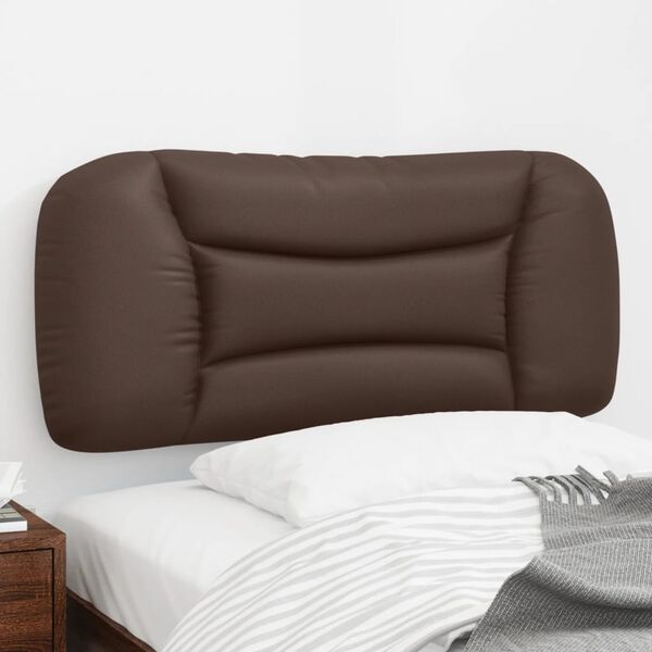vidaXL Cabecero de cama acolchado Hvar cuero sint&eacute;tico marr&oacute;n 80 cm
