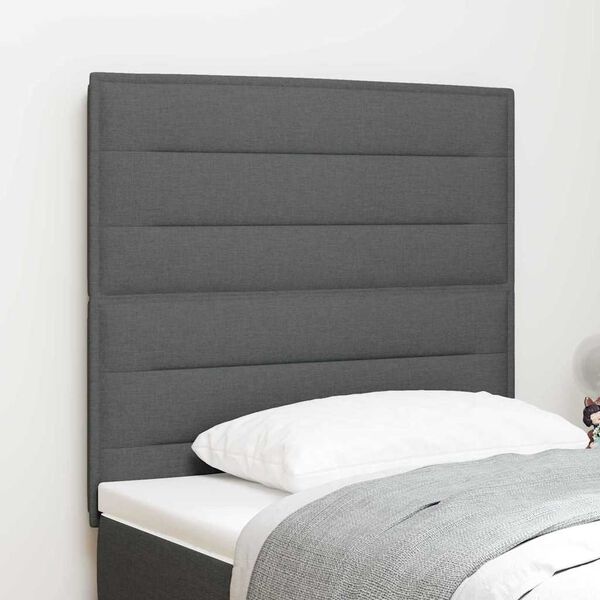 vidaXL Cabecero con cabecera Gris oscuro 80 cm Cuero sintético