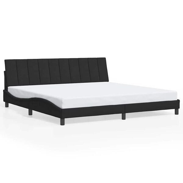 vidaXL Estructura de cama sin colch&oacute;n Hanko terciopelo negro 200x200 cm