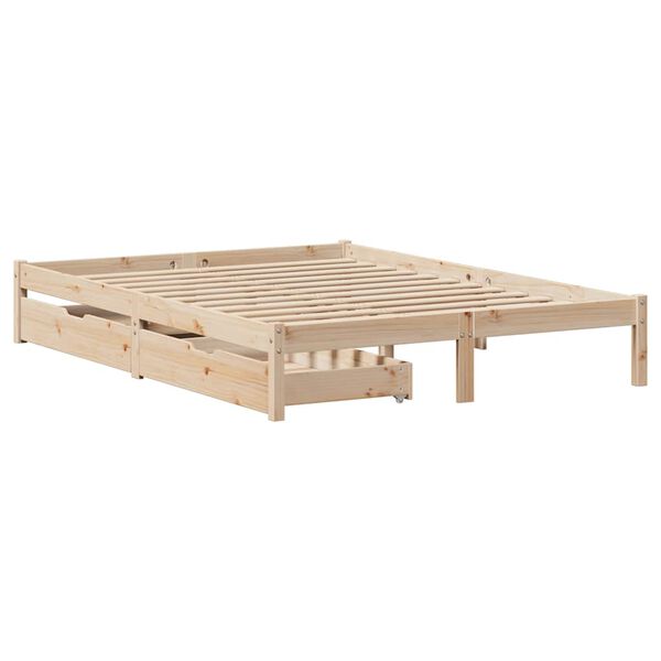 vidaXL Estructura de cama sin colch&oacute;n madera de pino maciza 120x200 cm