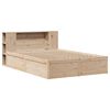 vidaXL Estructura de cama sin colch&oacute;n madera maciza de pino 140x190 cm